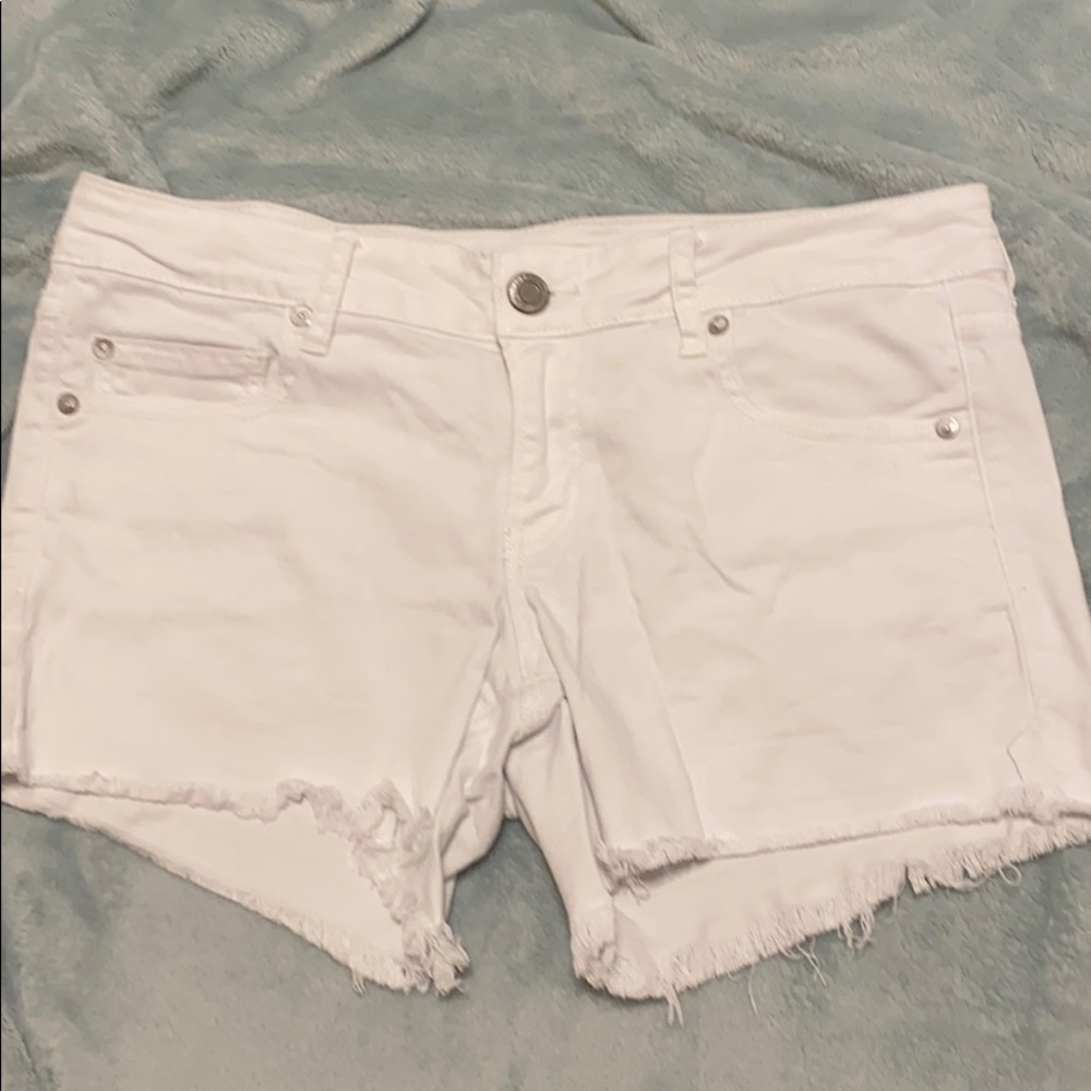 White Jean Shorts